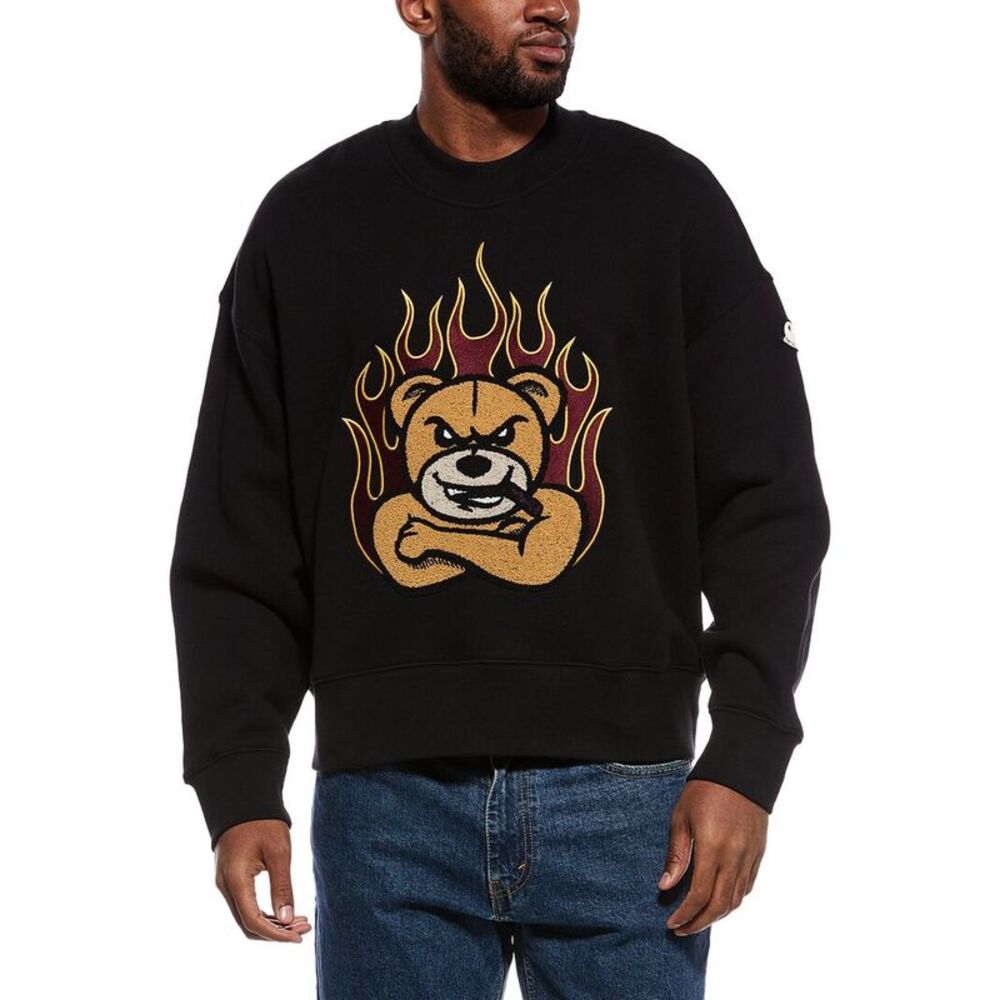 Palm Angels Mens  Crewneck Sweatshirt, Black